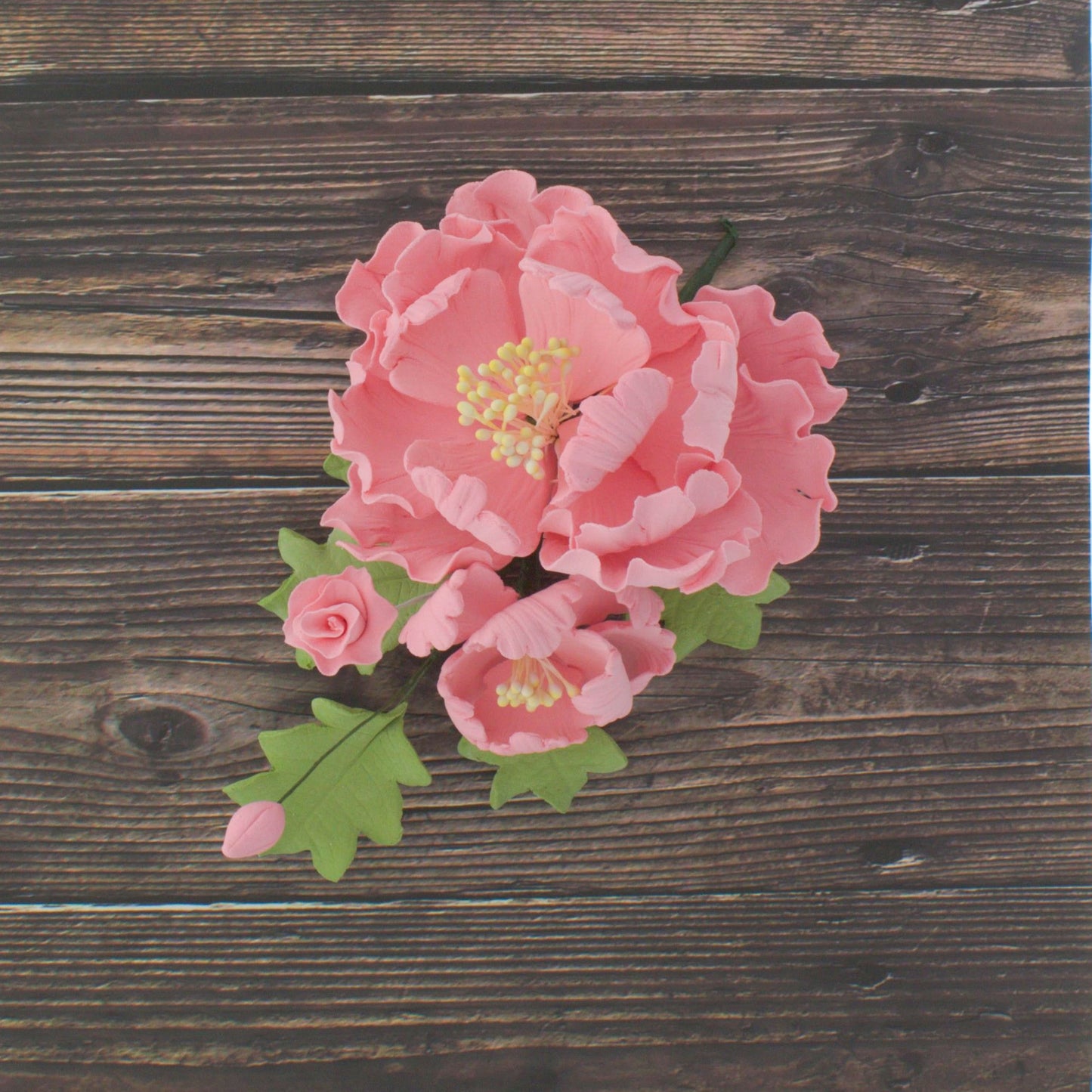 Pink Peony Spray, Open, 1 Count