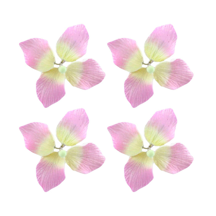 Hydrangea Blossoms, Flat Sugar Flowers by Global Sugar Art, 24 Count Pink