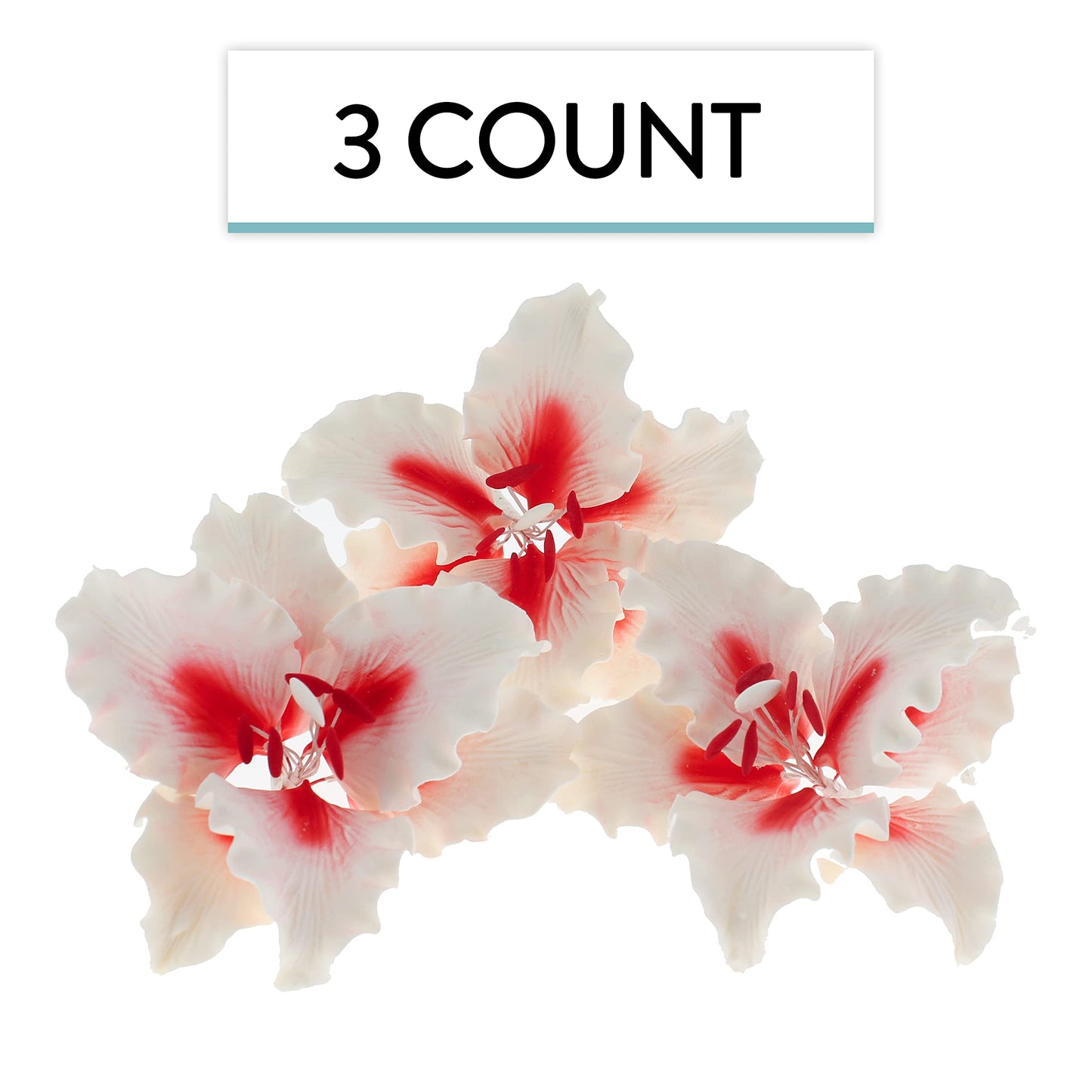 Red and White Rubrum Lily, 3 Count