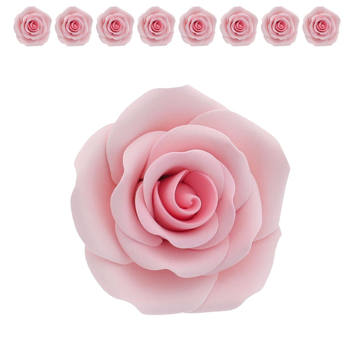 Shrub Rose Sugar Flowers for Cakes, by Global Sugar Art, Large, Pink