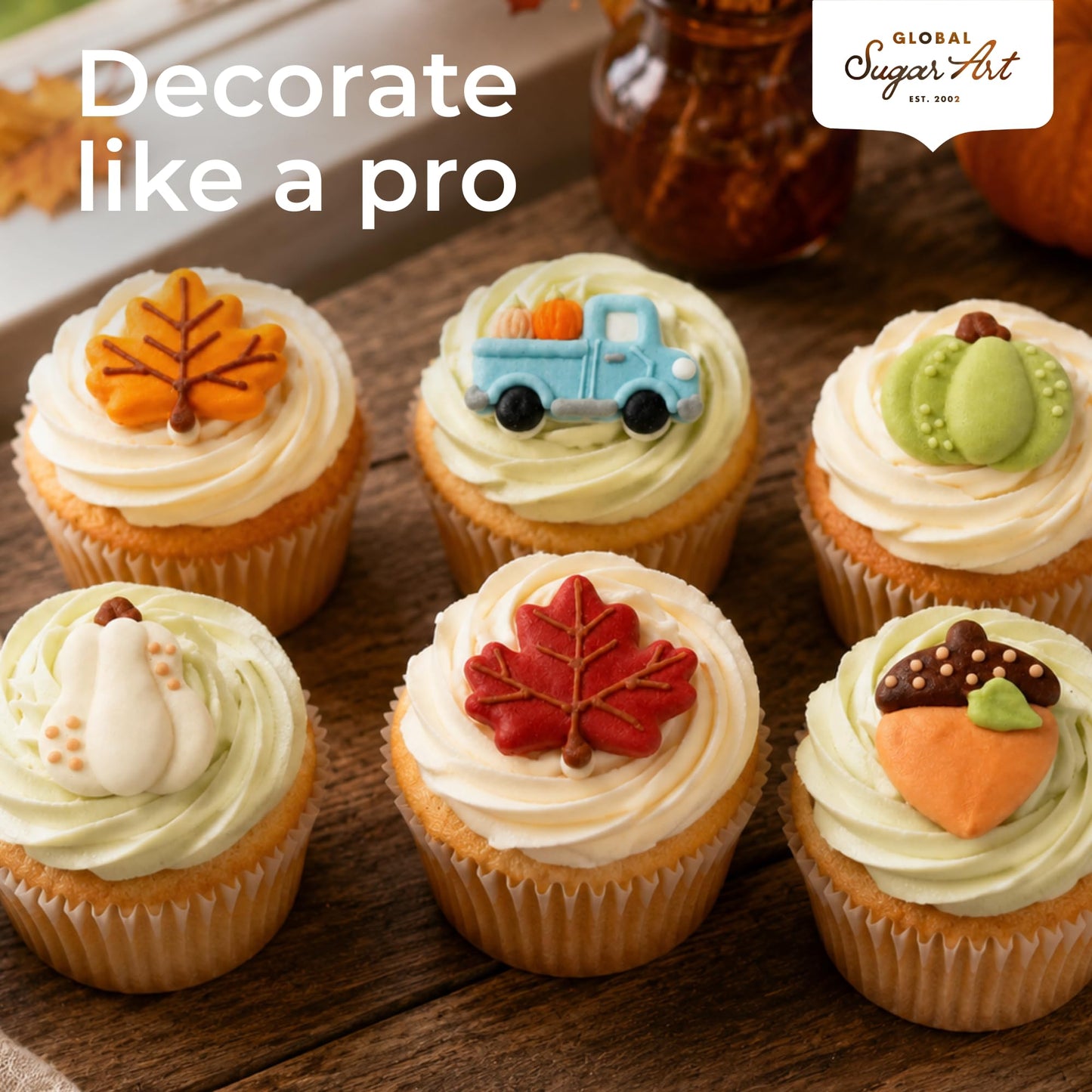 Fall cupcake toppers - packaging and count detail