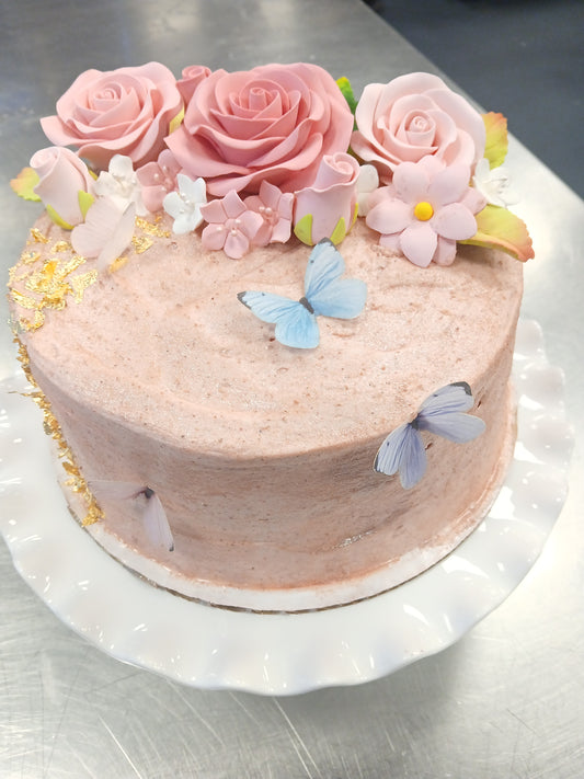 Mini Pink Blossoms with Pearl Stamens