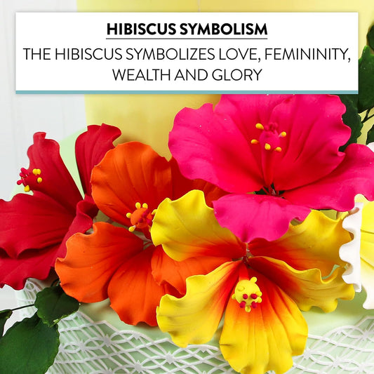 Hawaiian Hibiscus with Leaf Sprays, Assorted Colors, 5 Count