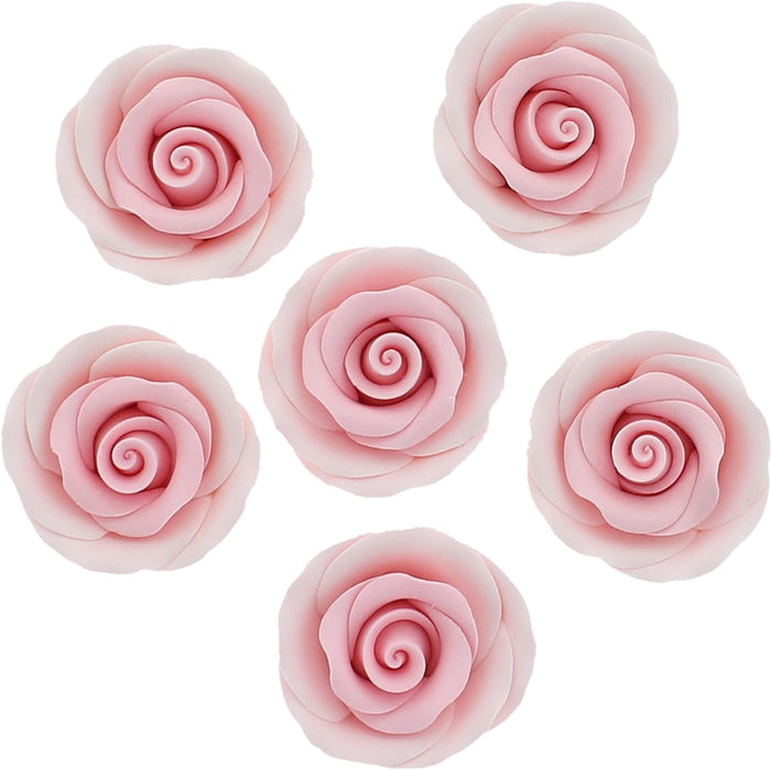 Premium Roses for Decorating Cakes and Cupcakes, by Global Sugar Art, Medium, Pink