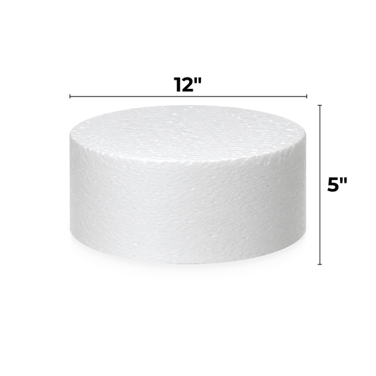 12 Inch Round Cake Dummy, 5 Inch Tall