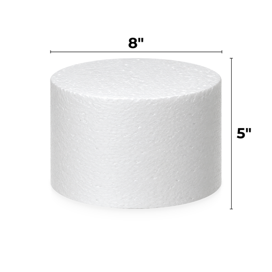 8 Inch Round Cake Dummy, 5 Inch Tall
