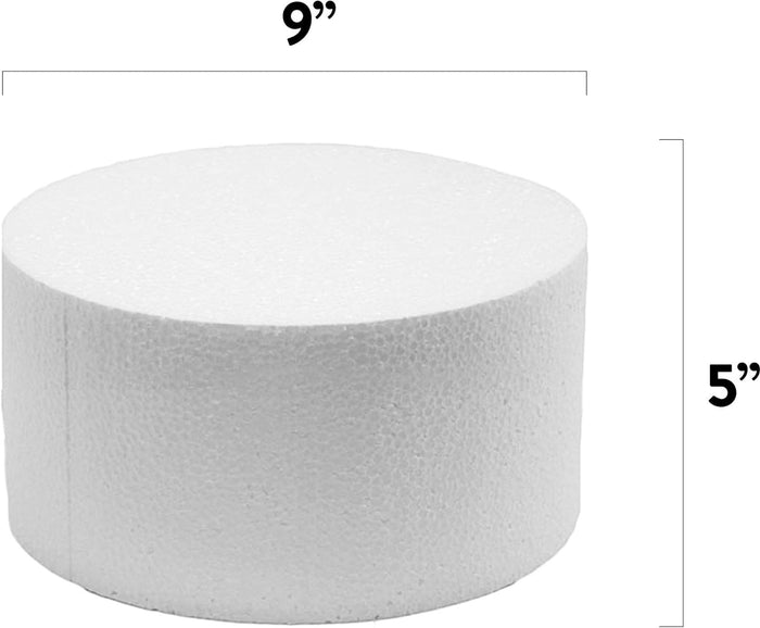 9 Inch Cake Round Cake Dummy – Styrofoam Fake Cake for Decorating, Display & Practice, by Global Sugar Art