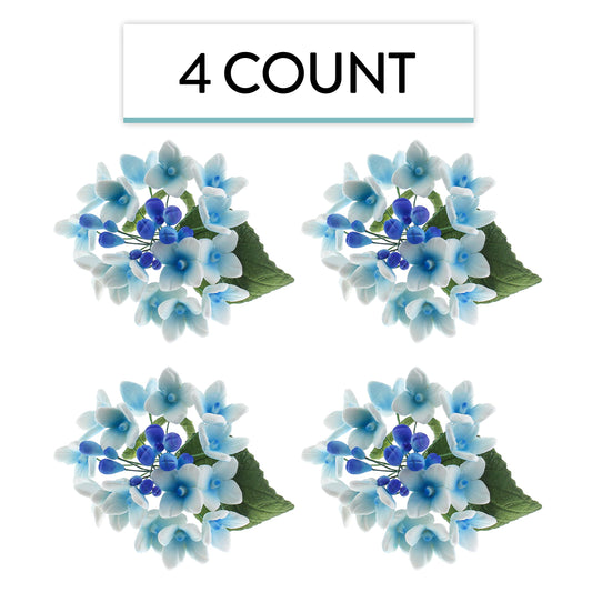 Blue Hydrangea Blossom Spray, 4 Count