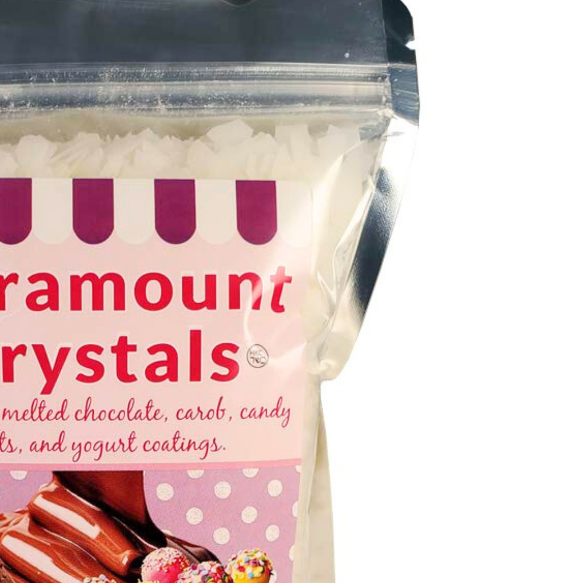Paramount Crystals resealable bag, close-up