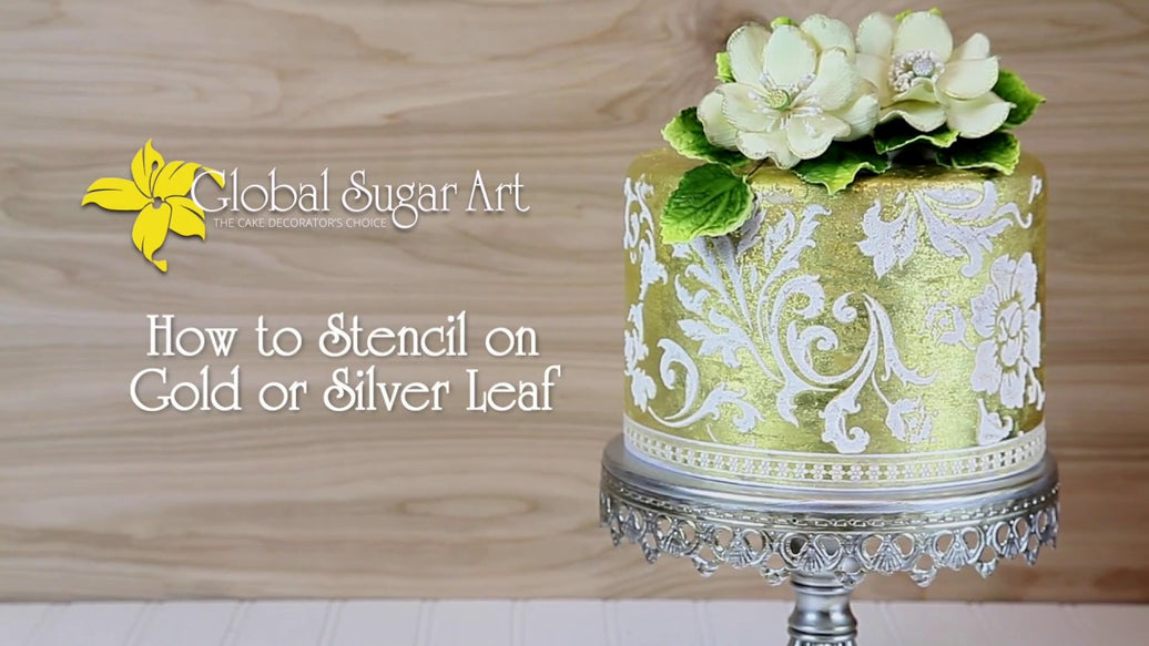 how-to-stencil-over-gold-leaf