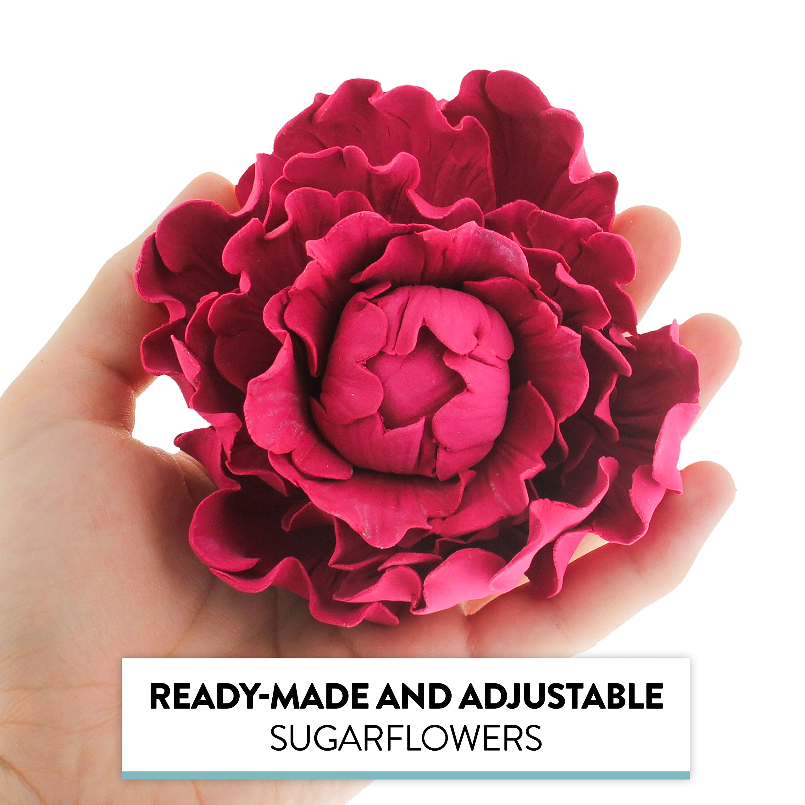 Premium Peony Sugar Flower by Global Sugar Art, Magenta