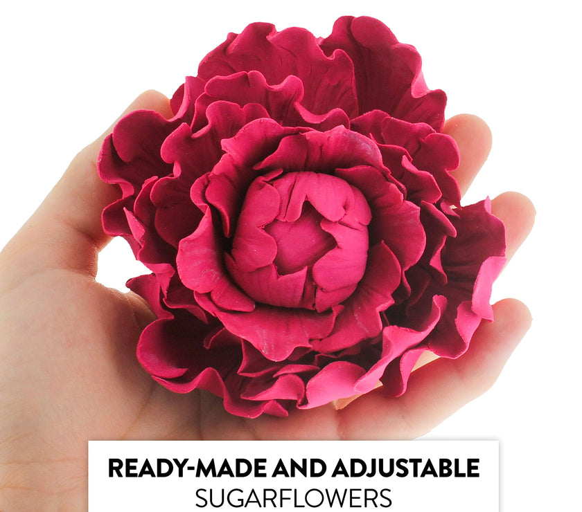 Premium Peony Sugar Flower by Global Sugar Art, Magenta