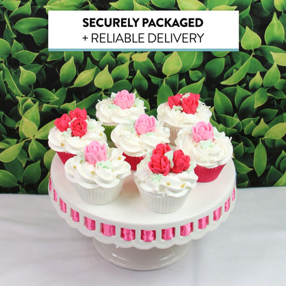 Tiny Red and Pink Rose Toppers, Assorted Sizes, 24 Count