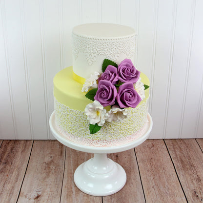 Lavender Peace Rose Kit with Leaves, 2-inch, 14-Piece Set