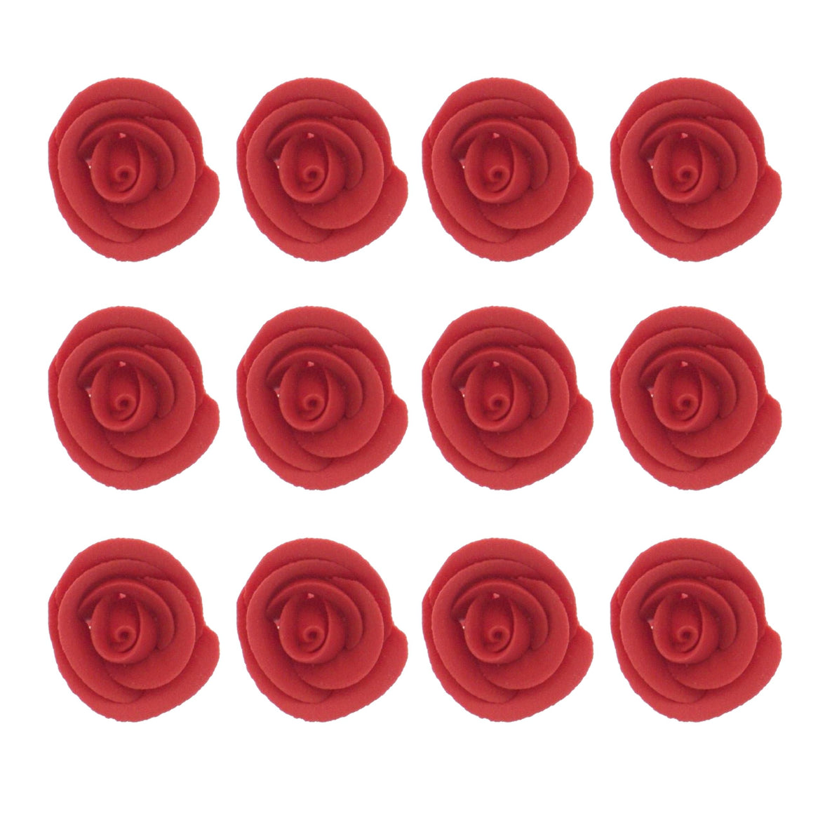 Premium Edible Roses for Cakes and Cupcakes, Sweet Royal Icing Roses, by Global Sugar Art, Red