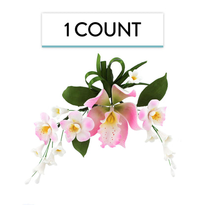 Pink and White Cymbidium Orchid Spray