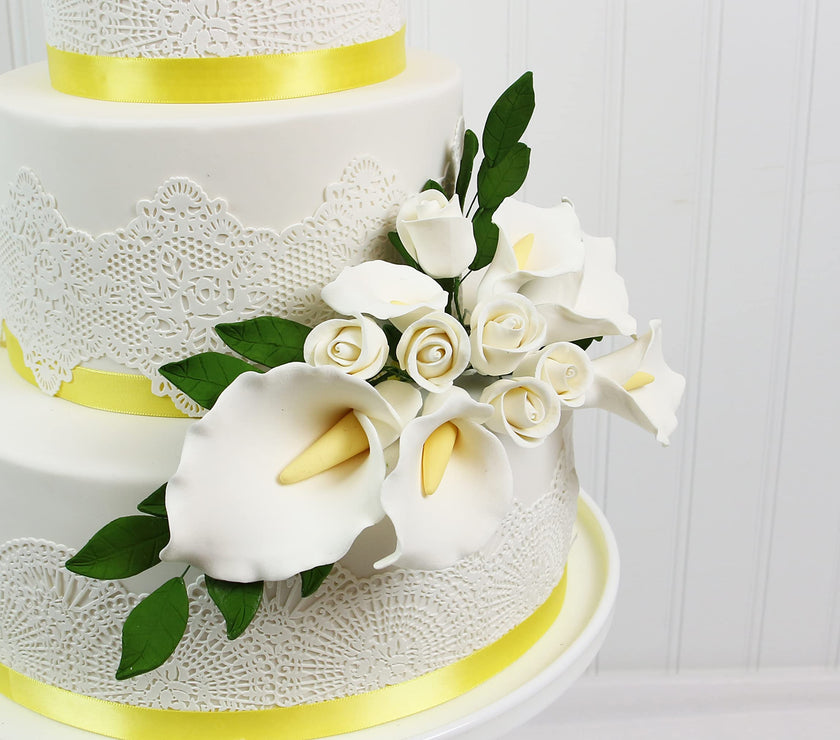 Magnolia Leaf Spray Cake Decoration by Chef Alan Tetreault, Global Sugar Art, 4 Count