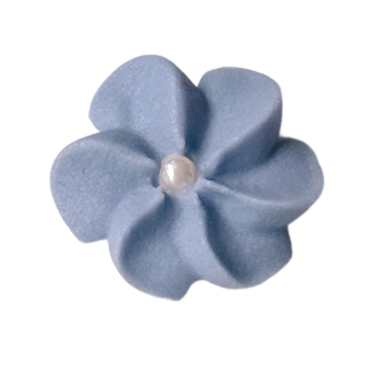 Purple Royal Icing Drop Flowers with Pearl Centers