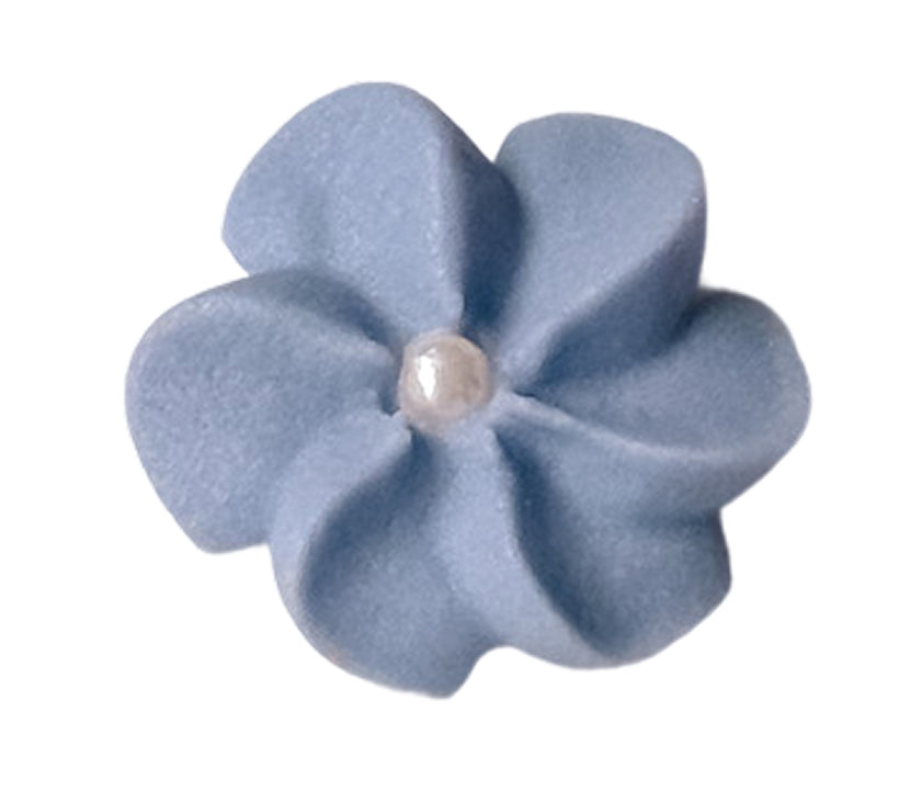 Purple Royal Icing Drop Flowers with Pearl Centers