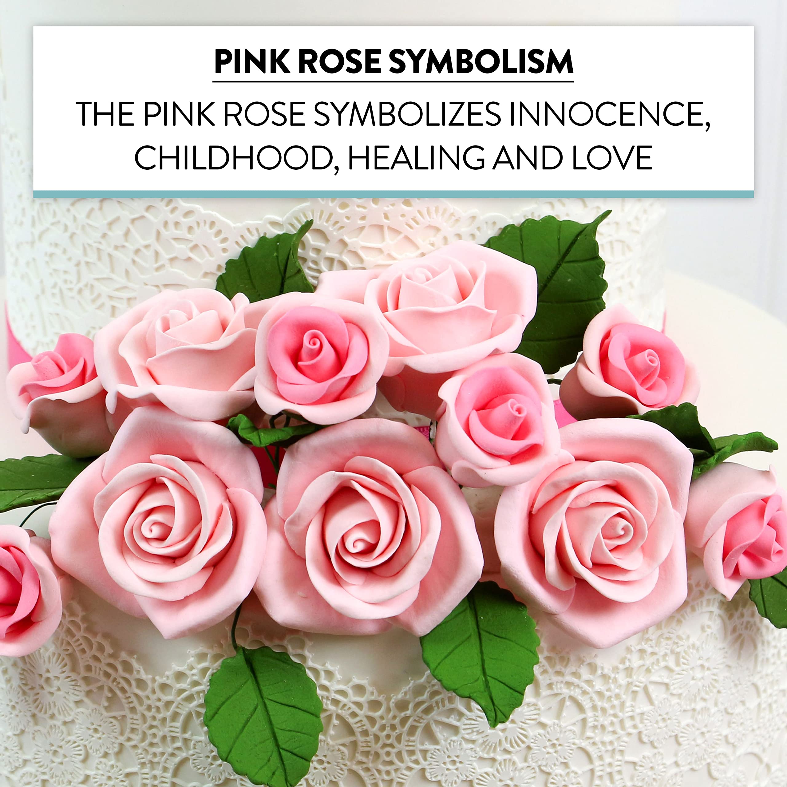 Shrub Rose Sugar Flowers for Cakes, by Global Sugar Art, Small, Pink