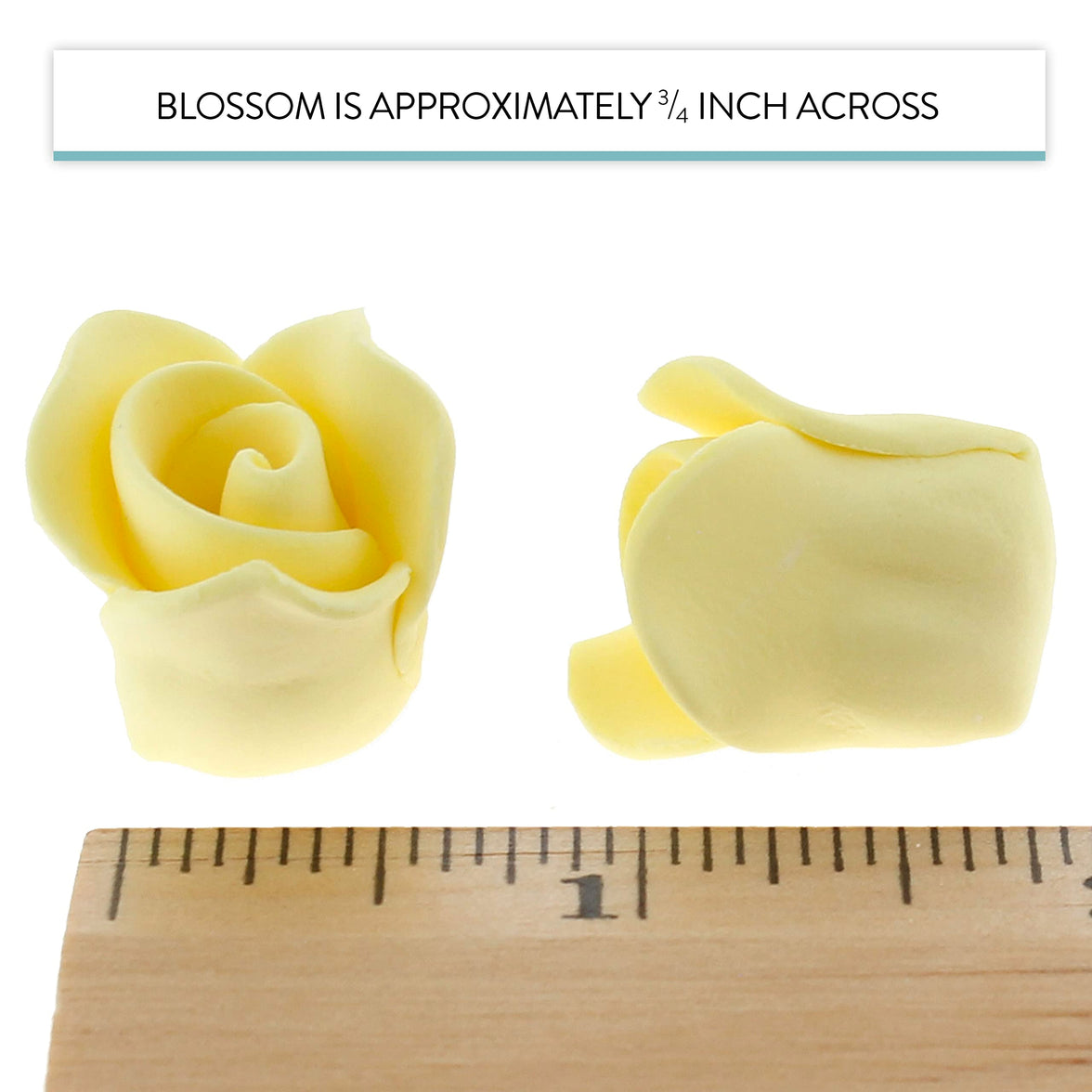 Tiny Rose Sugar Flowers, Edible Cupcake Toppers, Extra Small, by Global Sugar Art, Yellow
