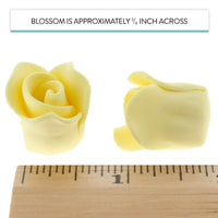 Tiny Rose Sugar Flowers, Edible Cupcake Toppers, Extra Small, by Global Sugar Art, Yellow