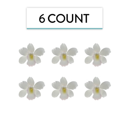 White Pearly Orchids, Small, 6 Count