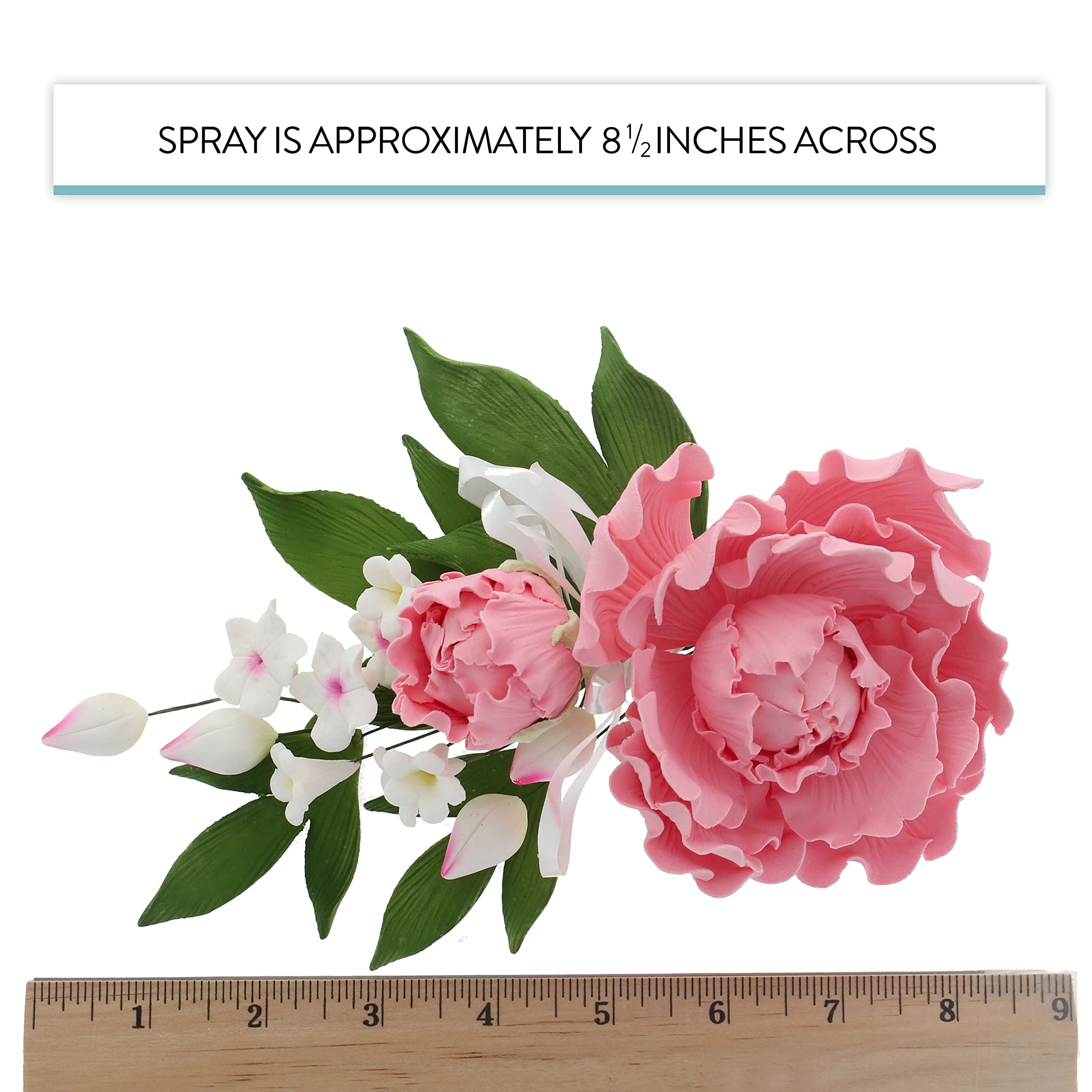 Premium Peony Sprays for Cake Decorating by Global Sugar Art, Pink Closed