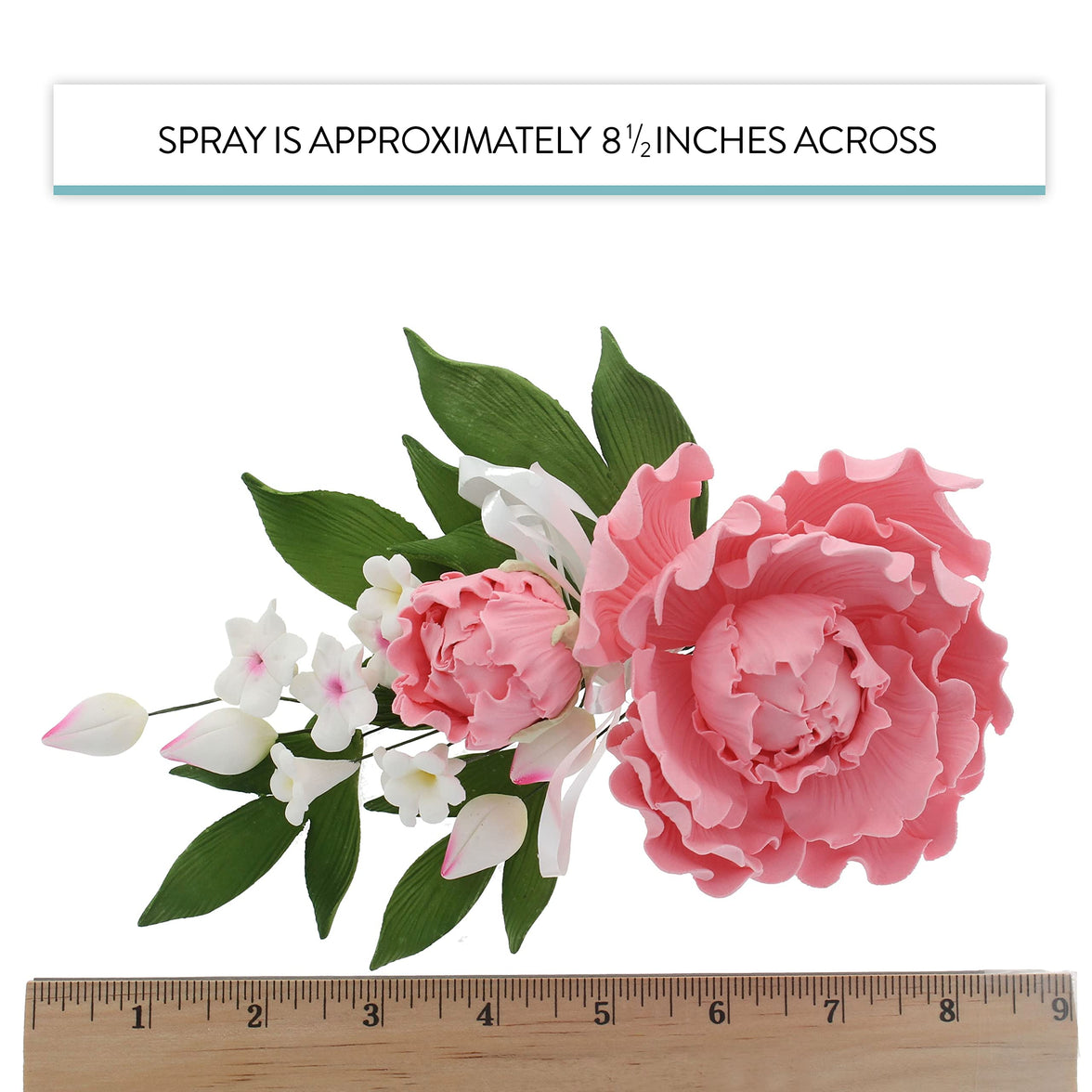 Premium Peony Sprays for Cake Decorating by Global Sugar Art, Pink Closed