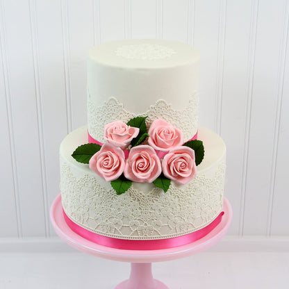 Pink Peace Rose Kit with Leaves, 2-inch, 14-Piece Set