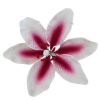 Stargazer Lily Cake Topper, Sugar Flower Lilies by Global Sugar Art, Pink and White, Extra Large, 3 Count