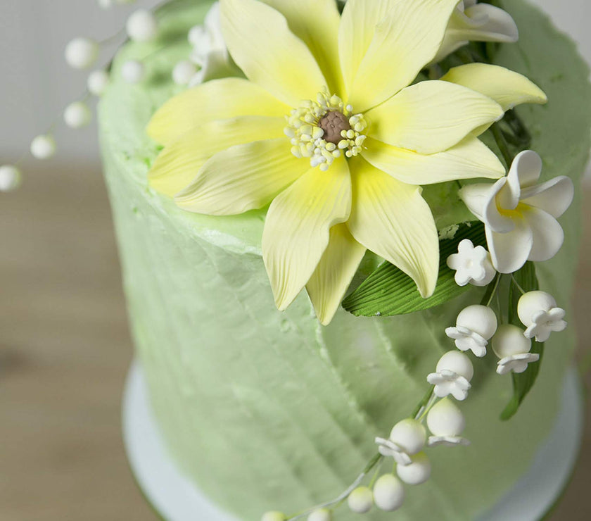 Tranquil Water Flowers, Decorative Sugar Cake Flowers by Global Sugar Art, 3 Count, Yellow