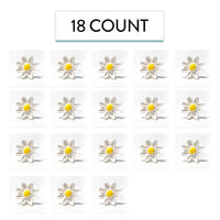 Edible Daisy Cake Decorations, White and Yellow Sugar Flowers, Unwired 1 Inch, Daisy Cupcake Toppers, Edible Flowers Cake Decorations by Chef Alan Tetreault, Global Sugar Art