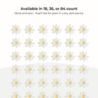 Edible Daisy Cake Decorations, White and Yellow Sugar Flowers, Unwired 1 Inch, Daisy Cupcake Toppers, Edible Flowers Cake Decorations by Chef Alan Tetreault, Global Sugar Art