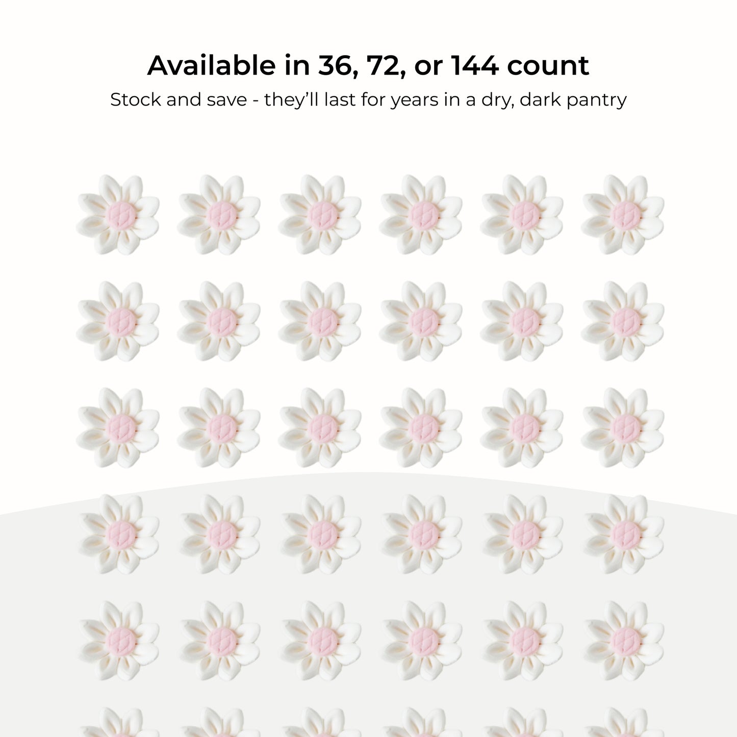 Edible Daisies, Pink Centers, 3/4-inch