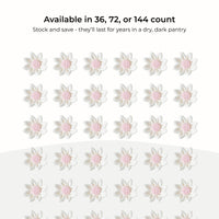 Edible Daisy Cake Decorations, White and Pink Sugar Flowers, Unwired 3/4 Inch, Daisy Cupcake Toppers, Edible Flowers Cake Decorations by Chef Alan Tetreault, Global Sugar Art