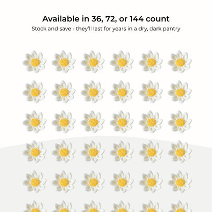 Edible Daisies, Yellow Centers, 3/4-inch
