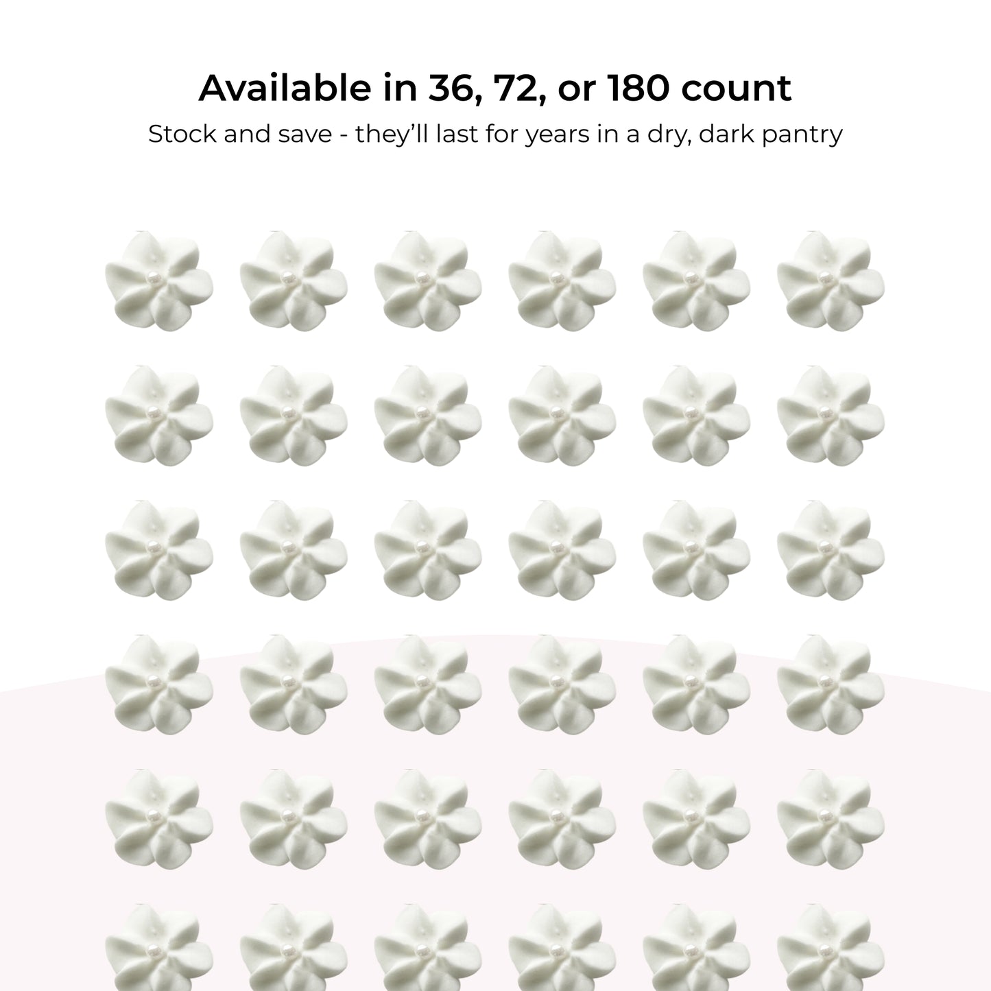 Mini White Edible Flowers with Pearls