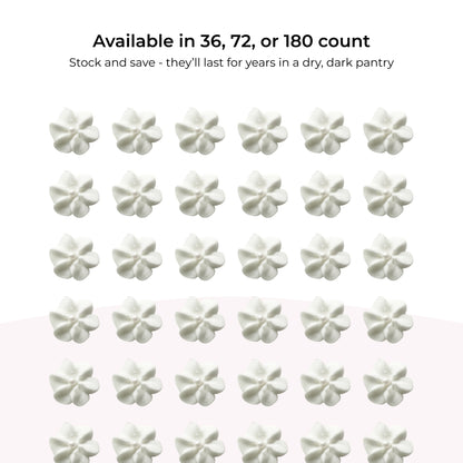 Mini White Edible Flowers with Pearls