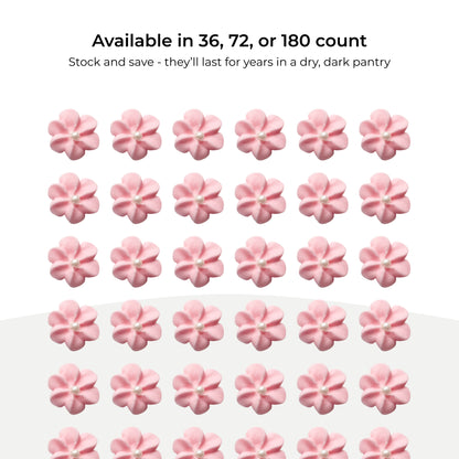 Mini Pink Edible Flowers with Pearls