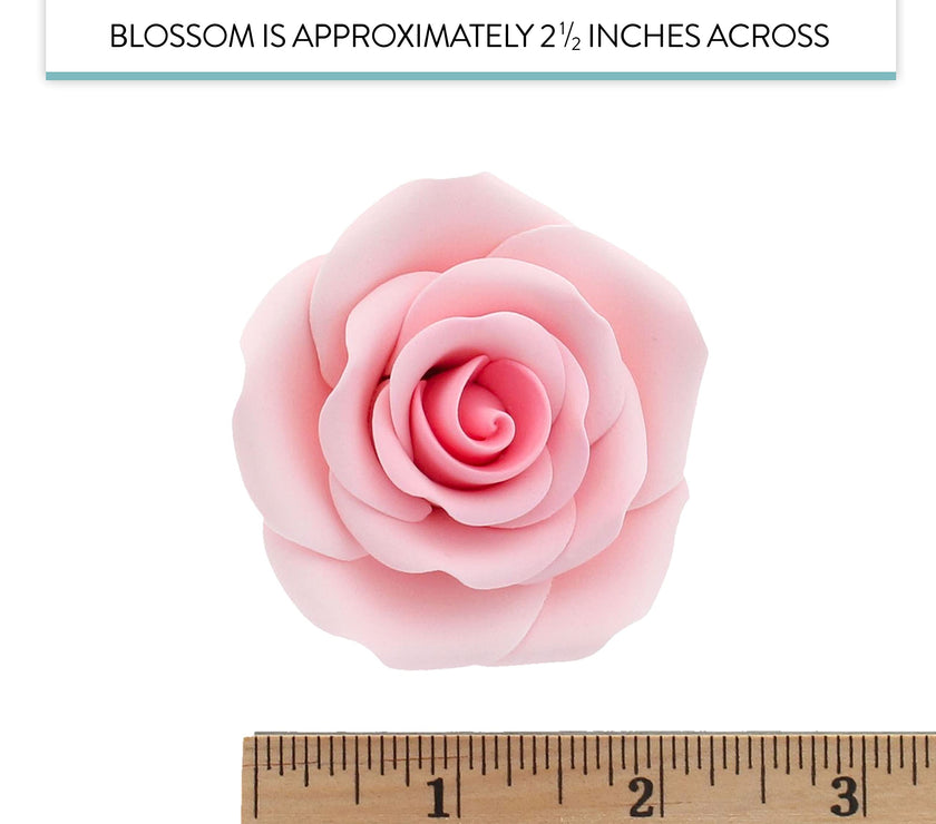 Shrub Rose Sugar Flowers for Cakes, by Global Sugar Art, Large, Pink