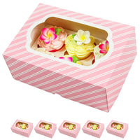 Global Sugar Art Auto-Popup Cupcake Box Muffin Box with Insert and Window, 10 x 7 x 4 Inches