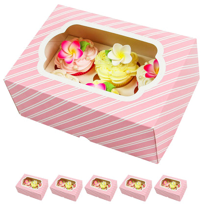 10 x 7 x 4 Inch Cupcake Box Muffin Box with Insert and Window