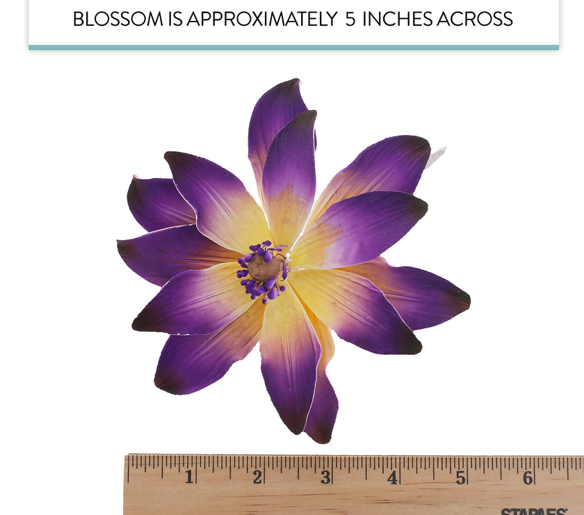 Tranquil Water Flowers, Decorative Sugar Cake Flowers by Global Sugar Art, 3 Count, Purple