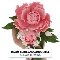 Premium Peony Sprays for Cake Decorating by Global Sugar Art, Pink Closed