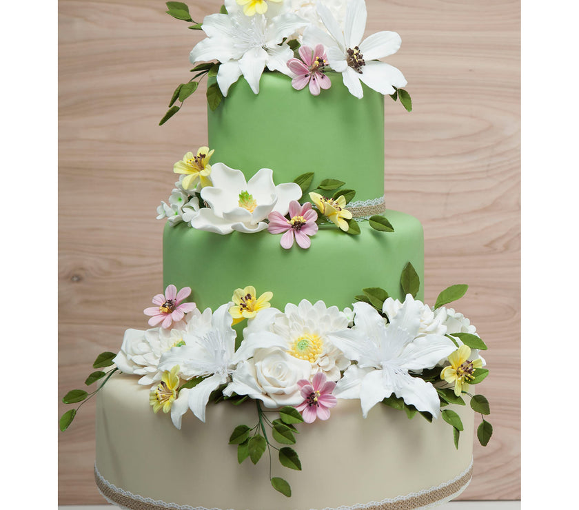 Sugar Lilies, Lily Flower Sprays, Cake Toppers by Global Sugar Art, White Shrine Lily Spray
