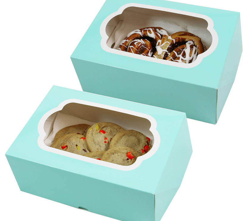 Global Sugar Art Auto-Popup Cupcake Box Muffin Box with Insert and Window, 10 x 7 x 4 Inches