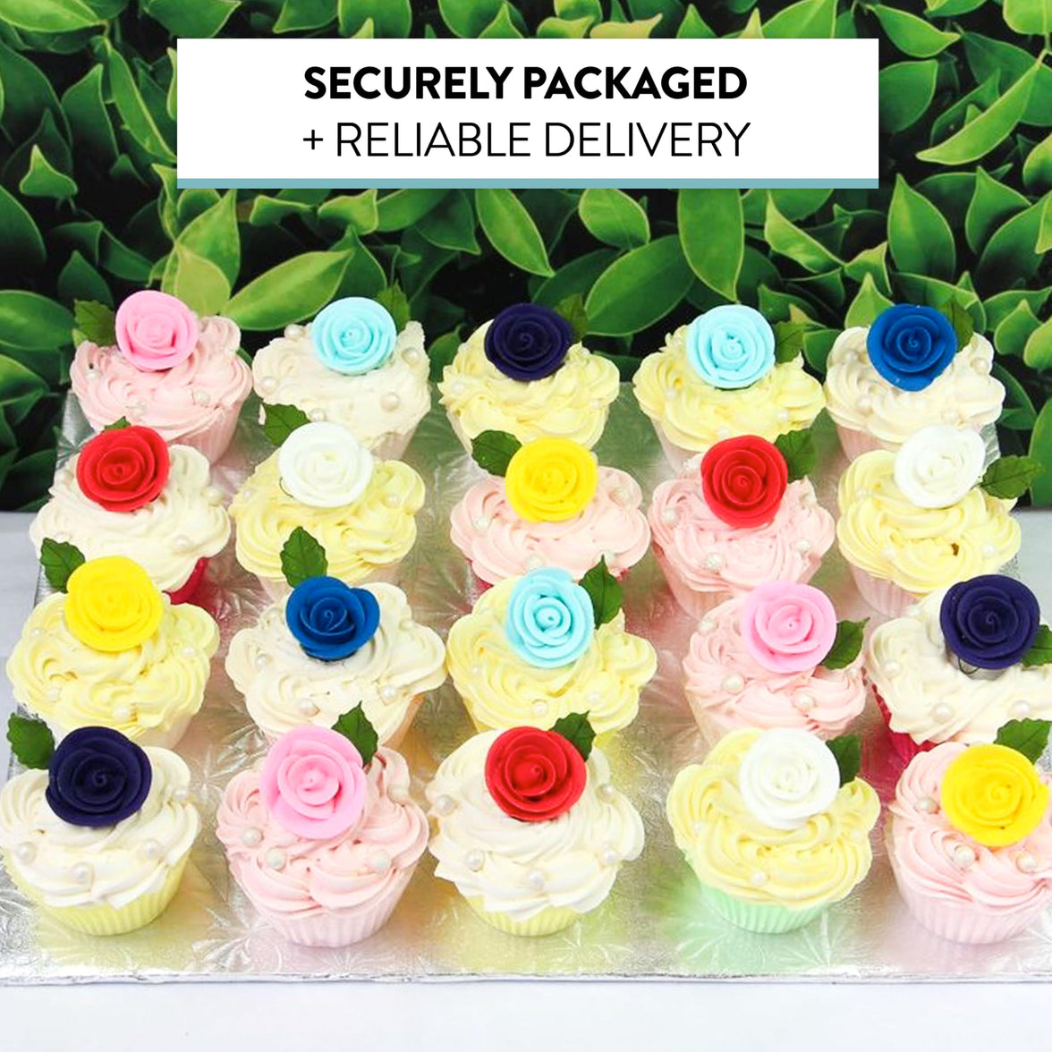 Premium Edible Roses for Cakes and Cupcakes, Sweet Royal Icing Roses, by Global Sugar Art, Light Blue