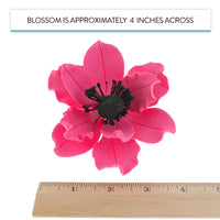 Global Sugar Art Sugar Hot Pink and Black Anemone by Chef Alan Tetreault, 3 Count