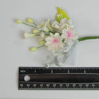 Assorted Sugar Cake Flower Sprays, Pastel Lily & Rose Mix, by Global Sugar Art, 6 Count